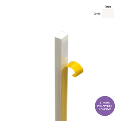 Spacer White 3mm x 4mm 2.4m (1)