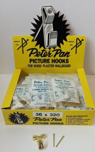 ~Display Box - 36 Bags x 3 Dble Hooks & Nails 40L CLEARANCE